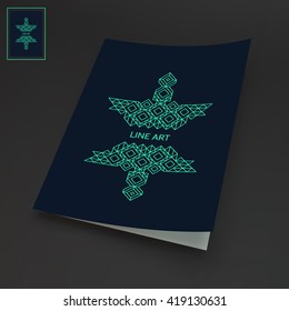Line Art Design. Calligraphic Linear Element. Vector Illustration.