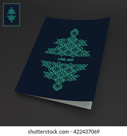 Line Art Design. Kalligraphisches Lineares Element. Vektorgrafik.