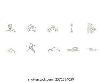 Line Art Design Element Set