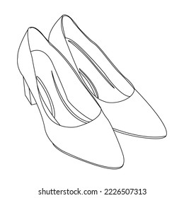 line art design of formal shoes for women. latest fashion women's shoes