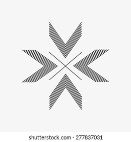Line art design, four abstract arrows, geometric shape, vector illustration eps 10