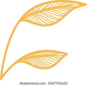 line art design illustration of leaf, flower, and ginkgo