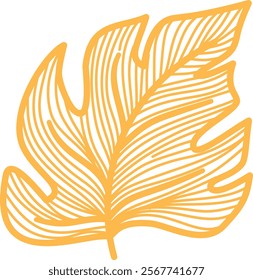 line art design illustration of leaf, flower, and ginkgo