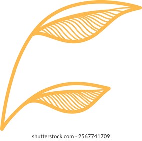 line art design illustration of leaf, flower, and ginkgo