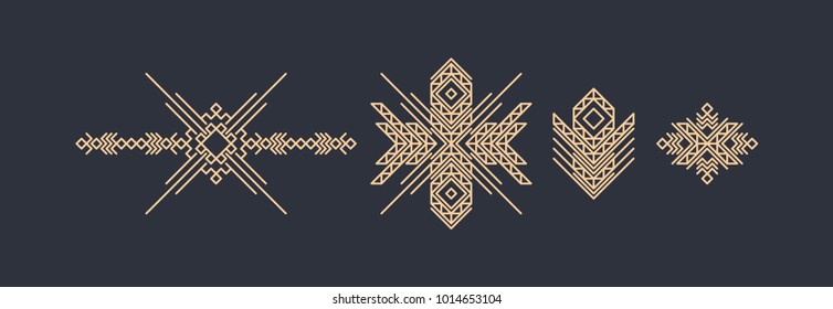 Line art design for invitation, poster, badge, monogram. Elegant luxury design template. Vector illustration.