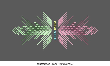 Line art design for invitation, poster, badge, monogram. Elegant luxury design template. Vector illustration.