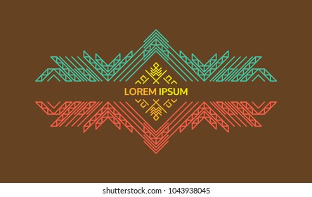 Line art design for invitation, poster, badge, monogram. Elegant luxury design template. Vector illustration.