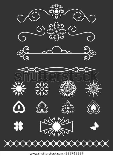 Line art design of page or text dividers,\
borders and decorations