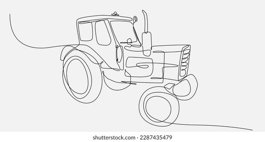 Diseño de líneas de un tractor estacionado, 
adecuado para diversos fines, como imágenes de presentación, fondos de pantalla, carteles y otros. 