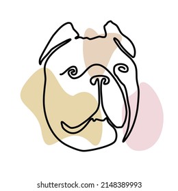 line art design for pit bull dog face 