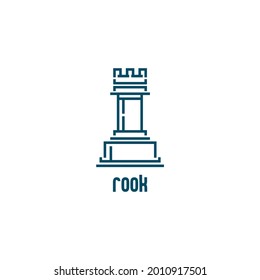 line art design of rook of chess icon, symbol and logo