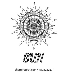 Line art design of sun sign in horoscope for design element. Vector illustation