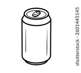 Line art design vector illustration of a can of soda viewed in the front