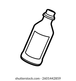 Line art design vector illustration of a soda bottle
