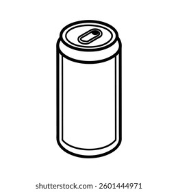 Line art design vector illustration of a can of soda viewed from the front