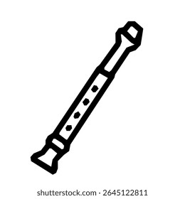 Line Art Detailed Wooden Clarinet Musical Instrument Orchestra Item