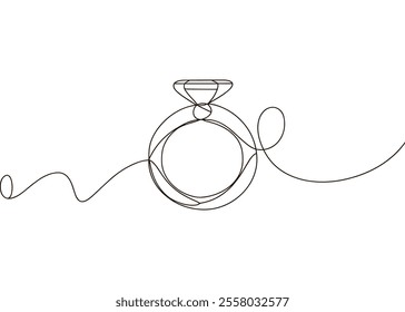  Line Art of a Diamond Engagement Ring