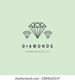 line art diamonds vector design minimalist logo