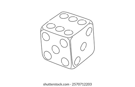 line art of dice illustration