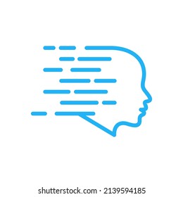 Arte de línea digital cabeza humana digital diseño del logo del guión gráfico