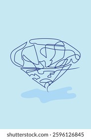 line art of a dimond, suitable for wall decoration