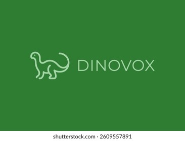 Line art dinosaur logo with clean and fun look