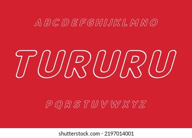 Line art display font vector