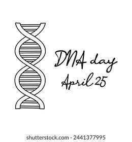 line art of DNA day good for DNA day celebrate. line art. illustration.