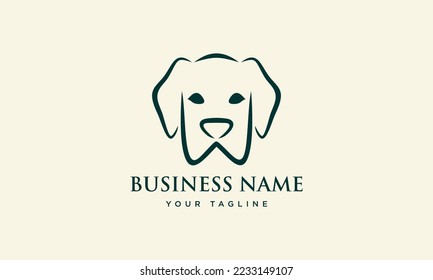 line art dog head logo template