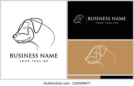diseño de logotipo de perros de arte de línea