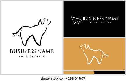 line art dog logo template