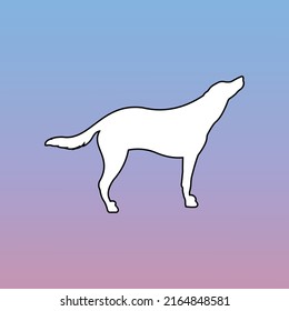 line art of dog on pastel color background vector