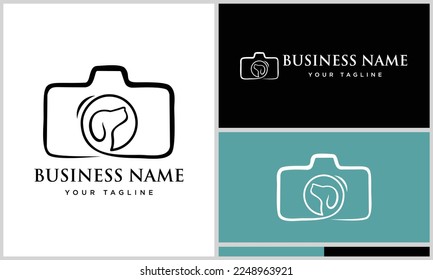 line art dog photography logo