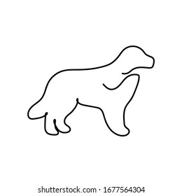 Line art Dog vector design, Isolated on white background