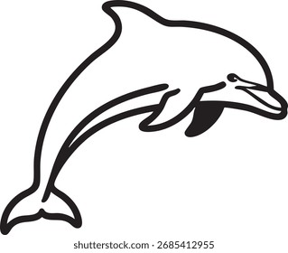 um desenho de golfinho de arte de linha