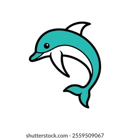 Line Art Dolphin Silhouette for Creative and Marine Designs