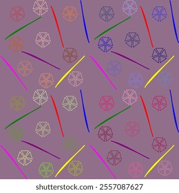 line art doodle artwork abstract seamless geometric graphic decoration ethnic outline template wallpaper printed fabric pattern hand drawn contour shape background ombre colorful
