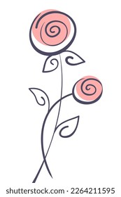 Line art doodle flower vector illustration