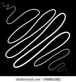 Arte de línea, doodle, aislamiento abstracto sobre fondo blanco, negro. Copiar espacio para el texto. Ilustración del vector 