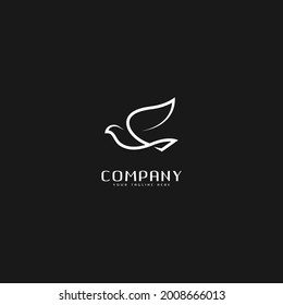 line art dove logo design. logo template