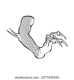 the line art dragon attack hand vector