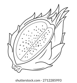 La línea de arte de la fruta del dragón