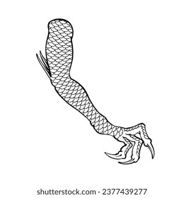 the line art dragon hand vector