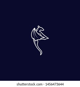 line art dragon logo design