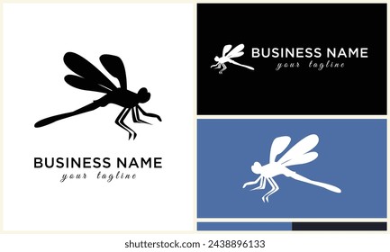 line art dragonfly logo template