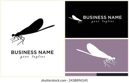 line art dragonfly logo template