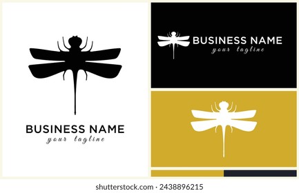 line art dragonfly logo template