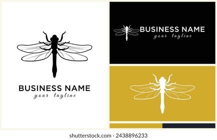 line art dragonfly logo template