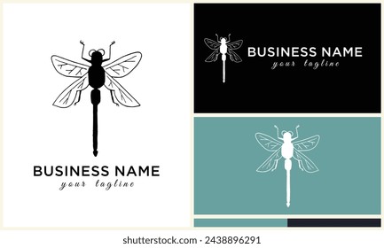 Line Art Libelle Logo-Vorlage