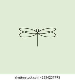 line art dragonfly logo vector design